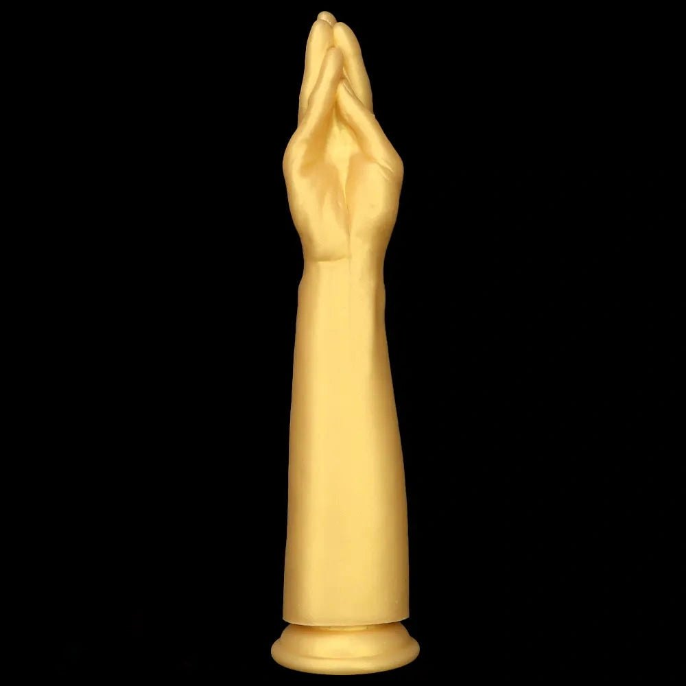 Gold Silicone Fisting Arm 16.73in - Extra Large Thick Dildo