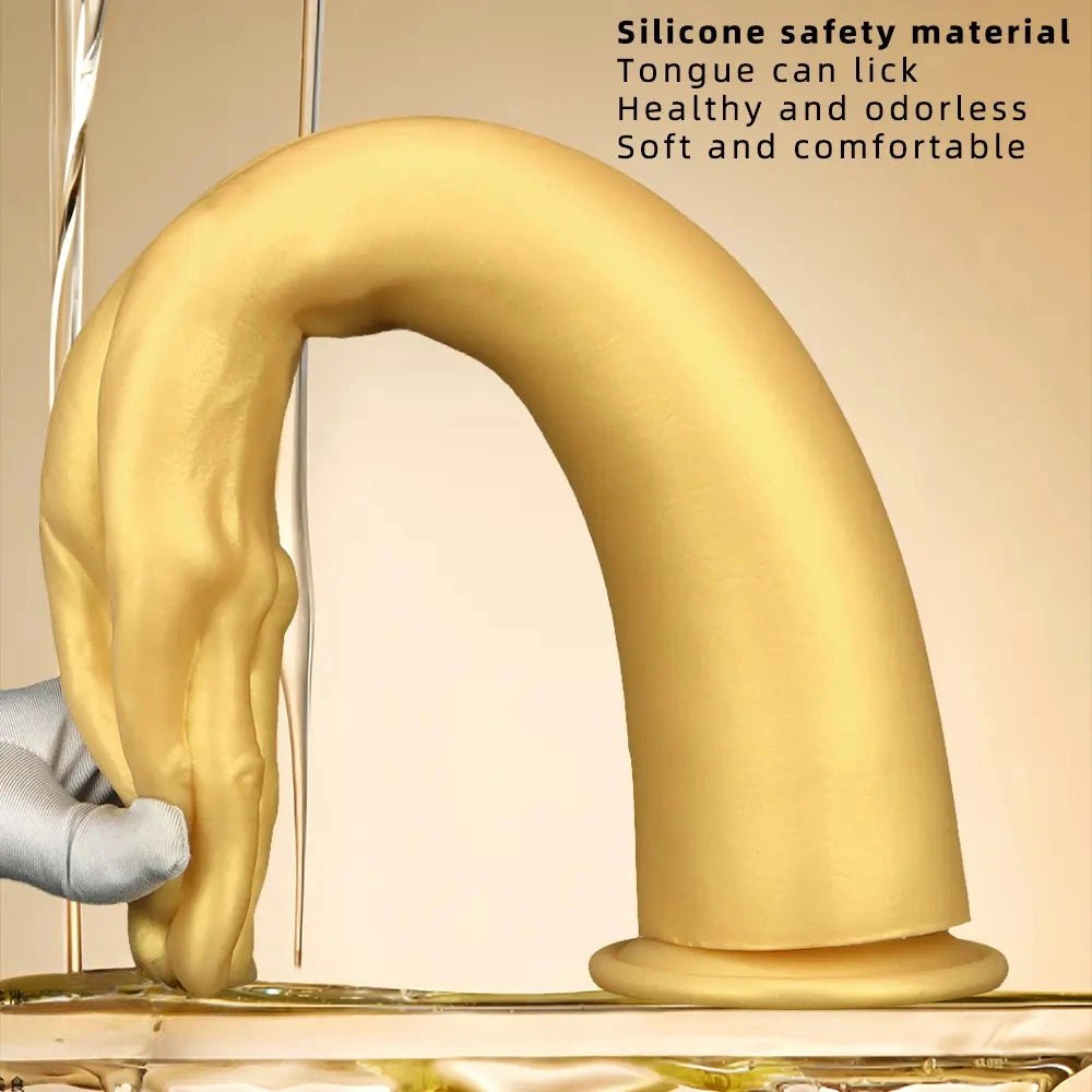 Gold Silicone Fisting Arm 16.73in - Extra Large Thick Dildo