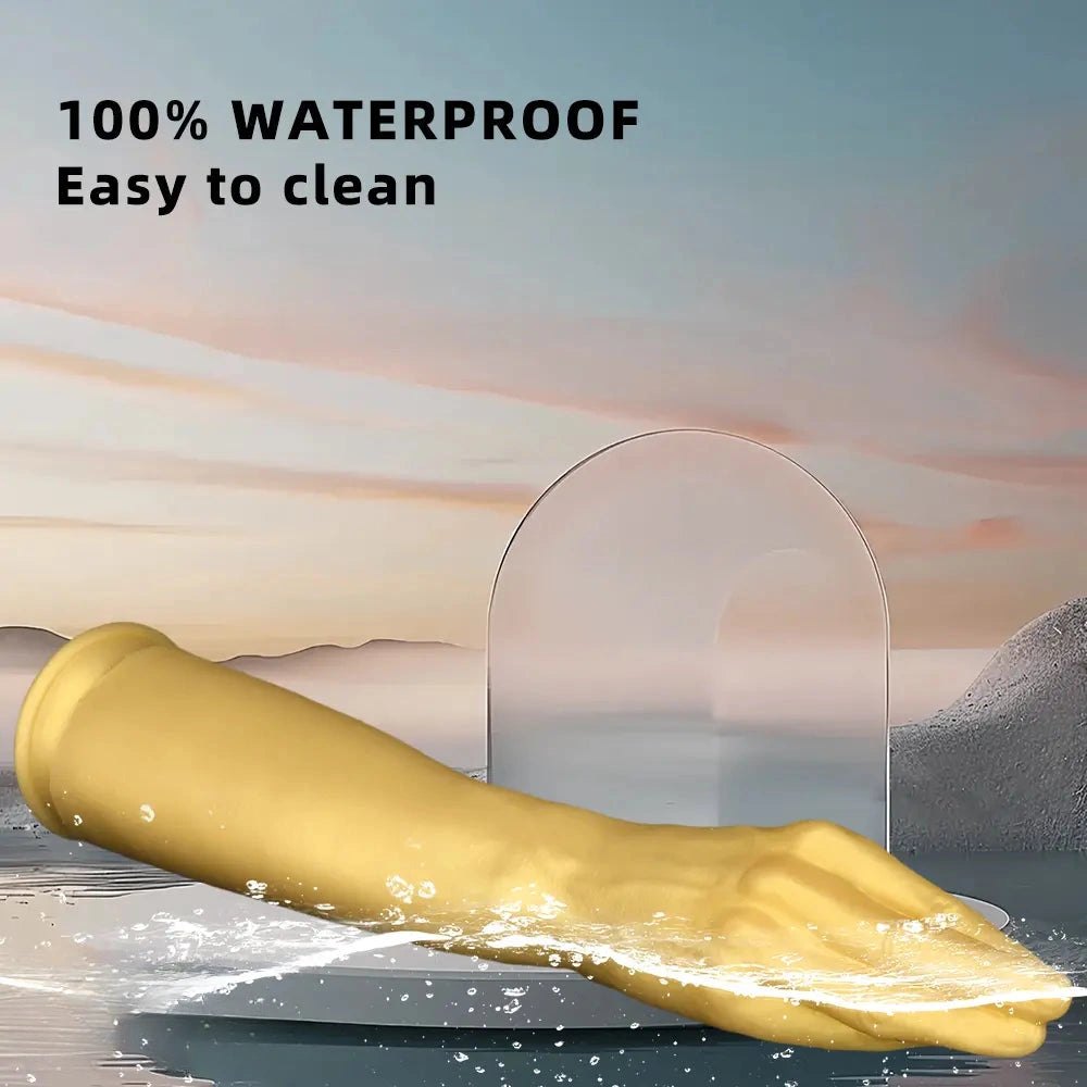 Gold Silicone Fisting Arm 16.73in - Extra Large Thick Dildo