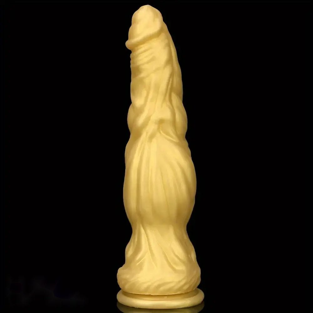 Gold Silicone Realistic Dildo - Curved Big Dildo 10 in