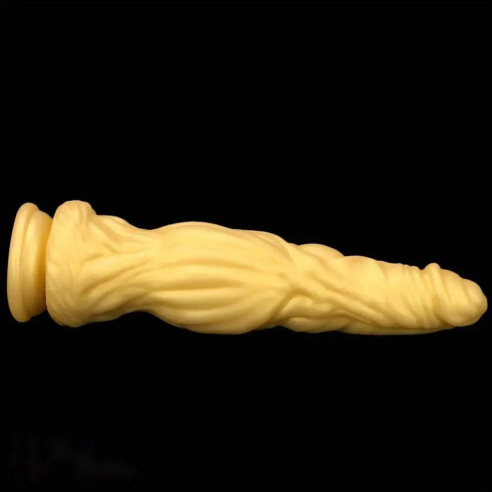 Gold Silicone Realistic Dildo - Curved Big Dildo 10 in