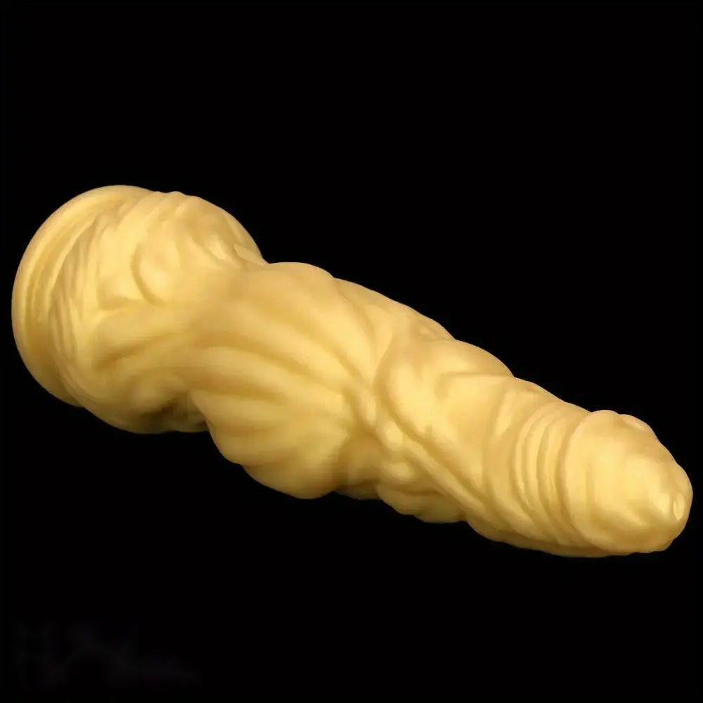 Gold Silicone Realistic Dildo - Curved Big Dildo 10 in