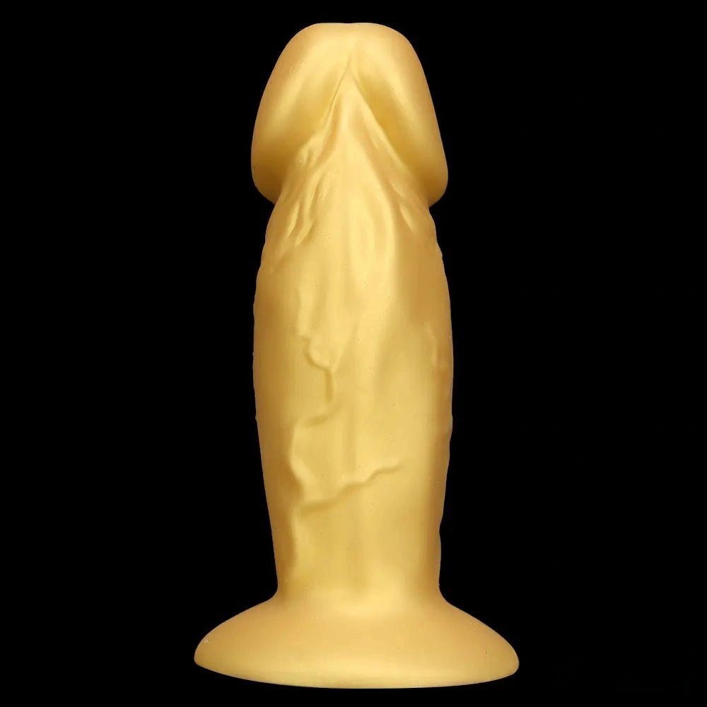 Gold Silicone Suction Cup Dildo - Strong Suction Base Dildo