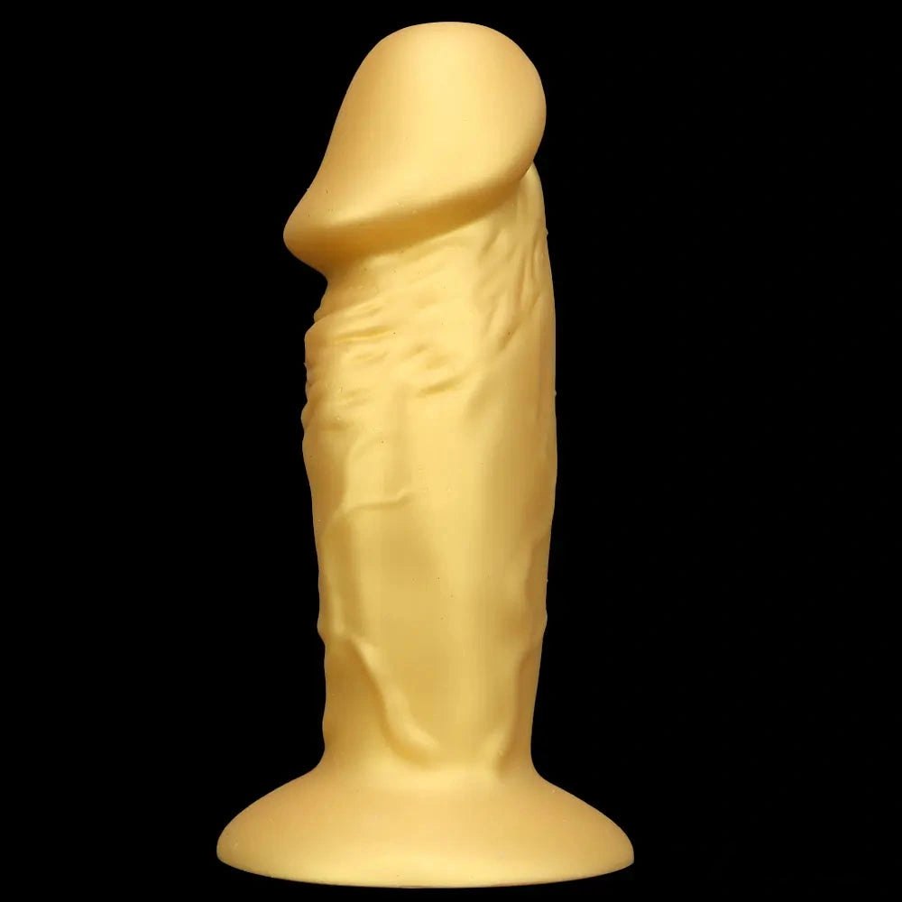 Gold Silicone Suction Cup Dildo - Strong Suction Base Dildo