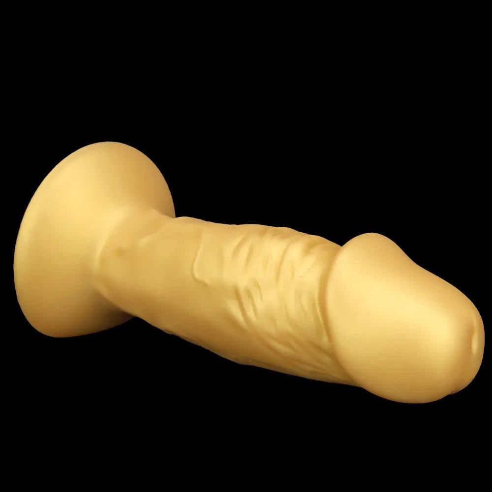 Gold Silicone Suction Cup Dildo - Strong Suction Base Dildo