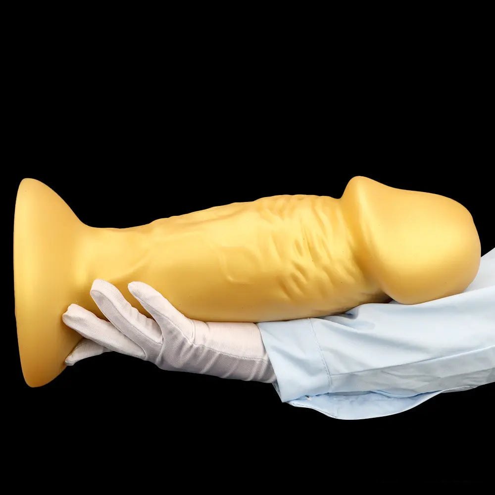 Gold Silicone Suction Cup Dildo - Strong Suction Base Dildo