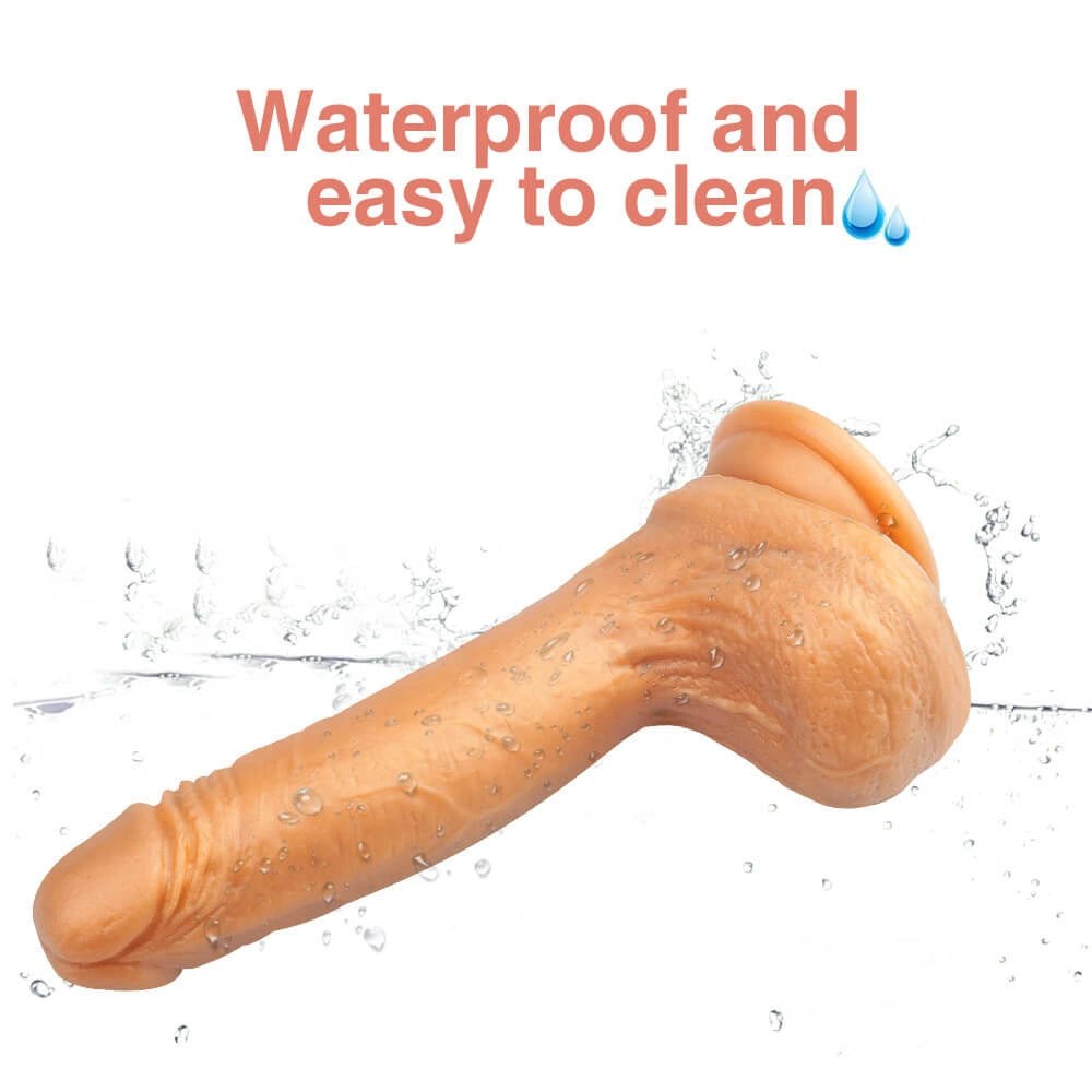 Gold Silicone Suction Dildo 7 in - Suction Cup Dildo
