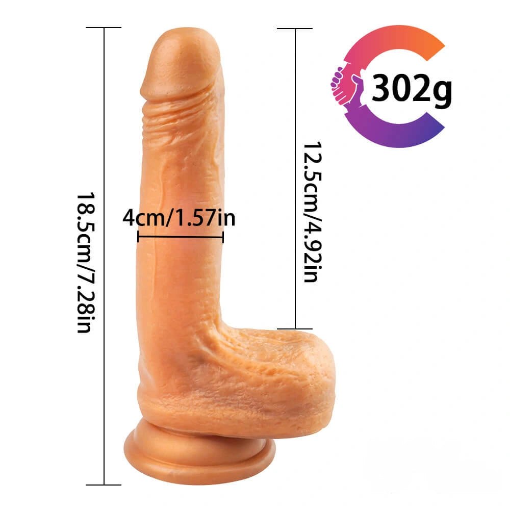 Gold Silicone Suction Dildo 7 in - Suction Cup Dildo