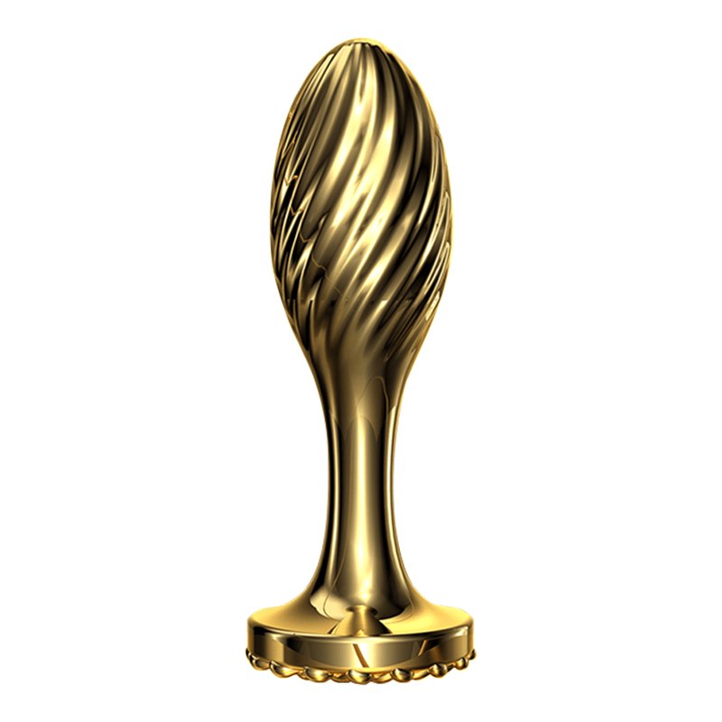 Gold Spiral Stainless Steel Anal Plug - Metal Butt Plug