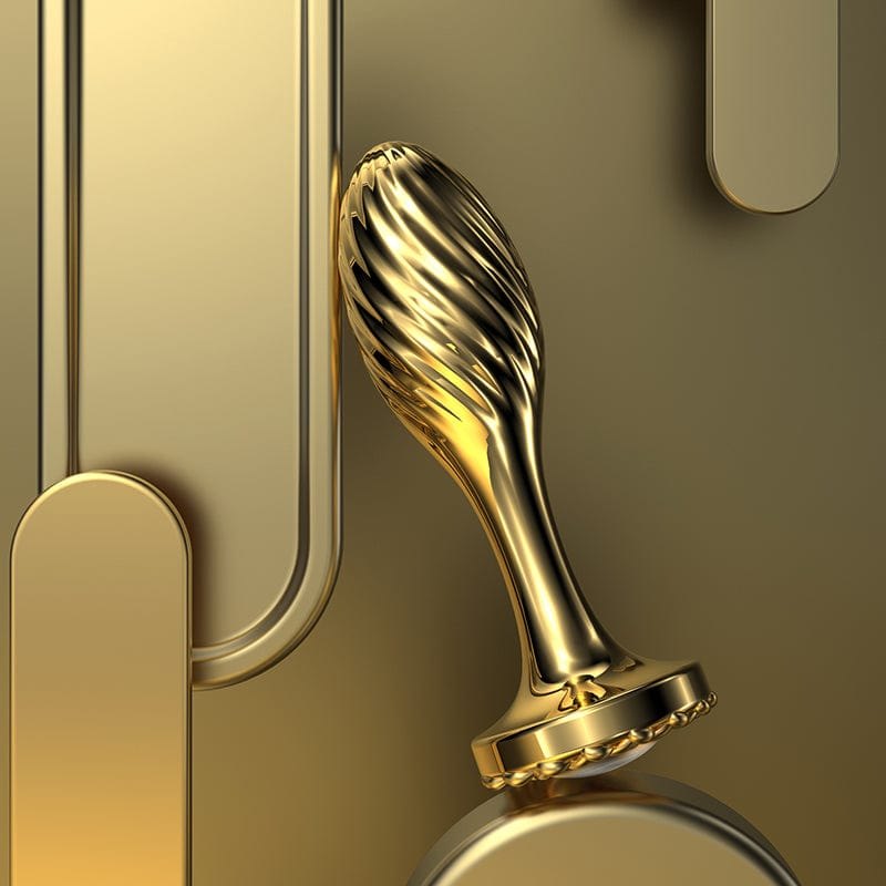 Gold Spiral Stainless Steel Anal Plug - Metal Butt Plug
