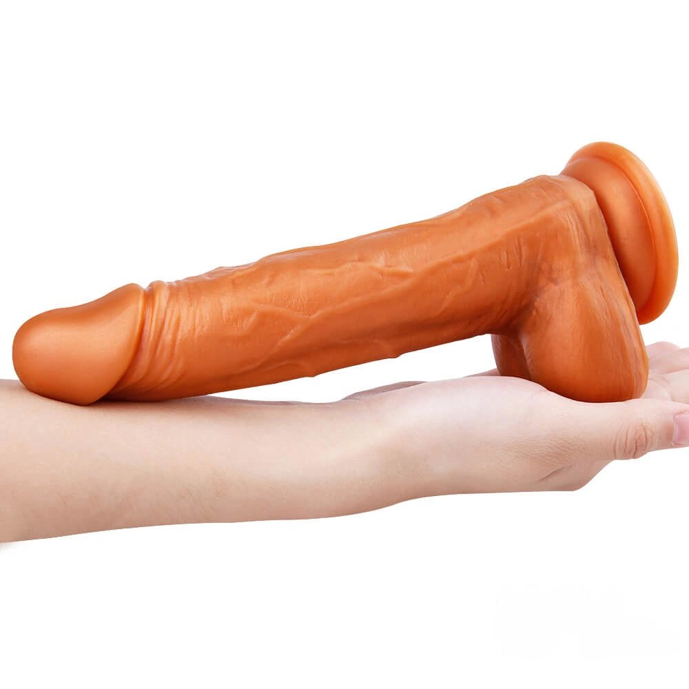 Gold Suction Cup Dildo 8.27in - Silicone Suction Dildo