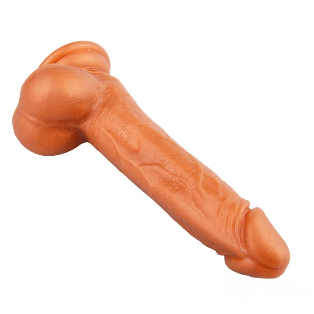 Gold Suction Cup Dildo 8.27in - Silicone Suction Dildo