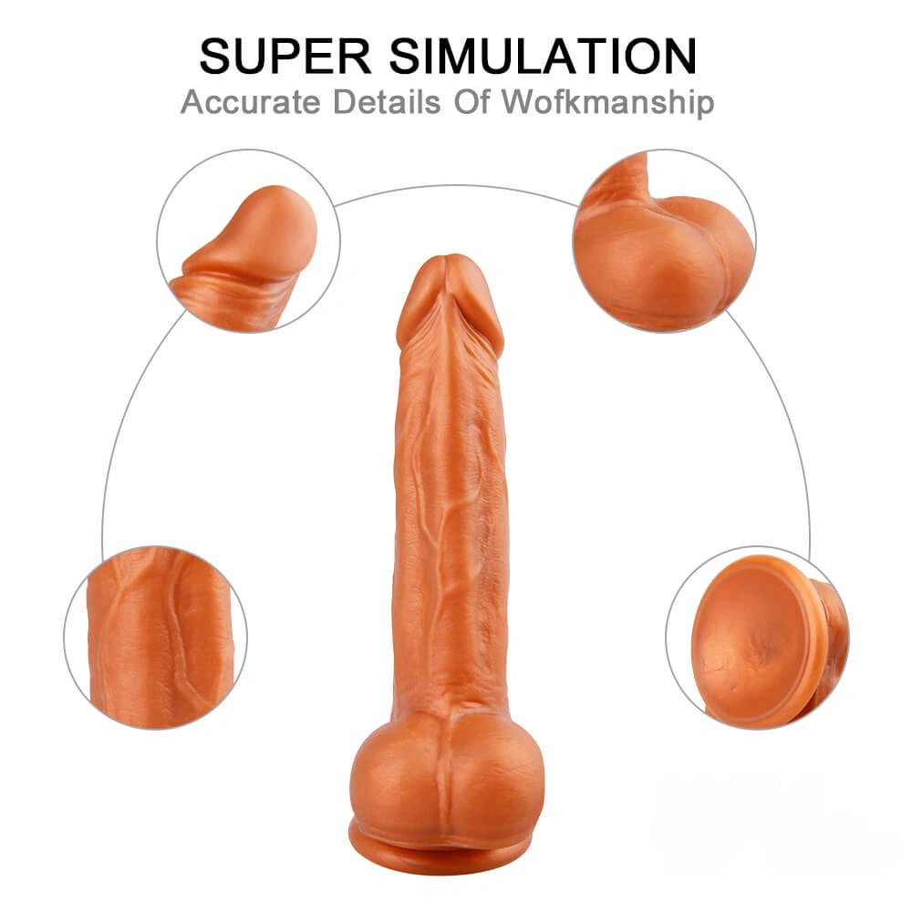 Gold Suction Cup Dildo 8.27in - Silicone Suction Dildo