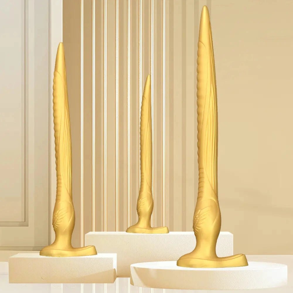 Gold Tapered Anal Dildo - Silicone Anal Training Dildo