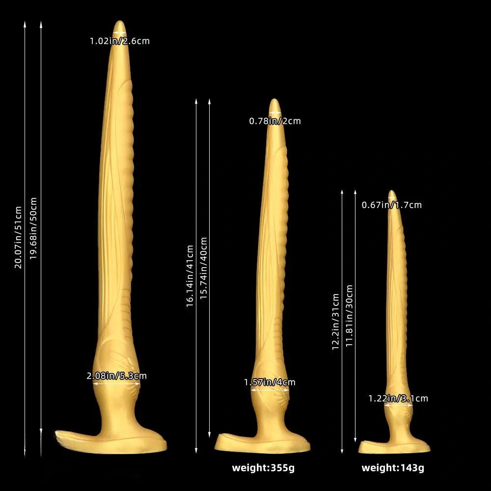 Gold Tapered Anal Dildo - Silicone Anal Training Dildo