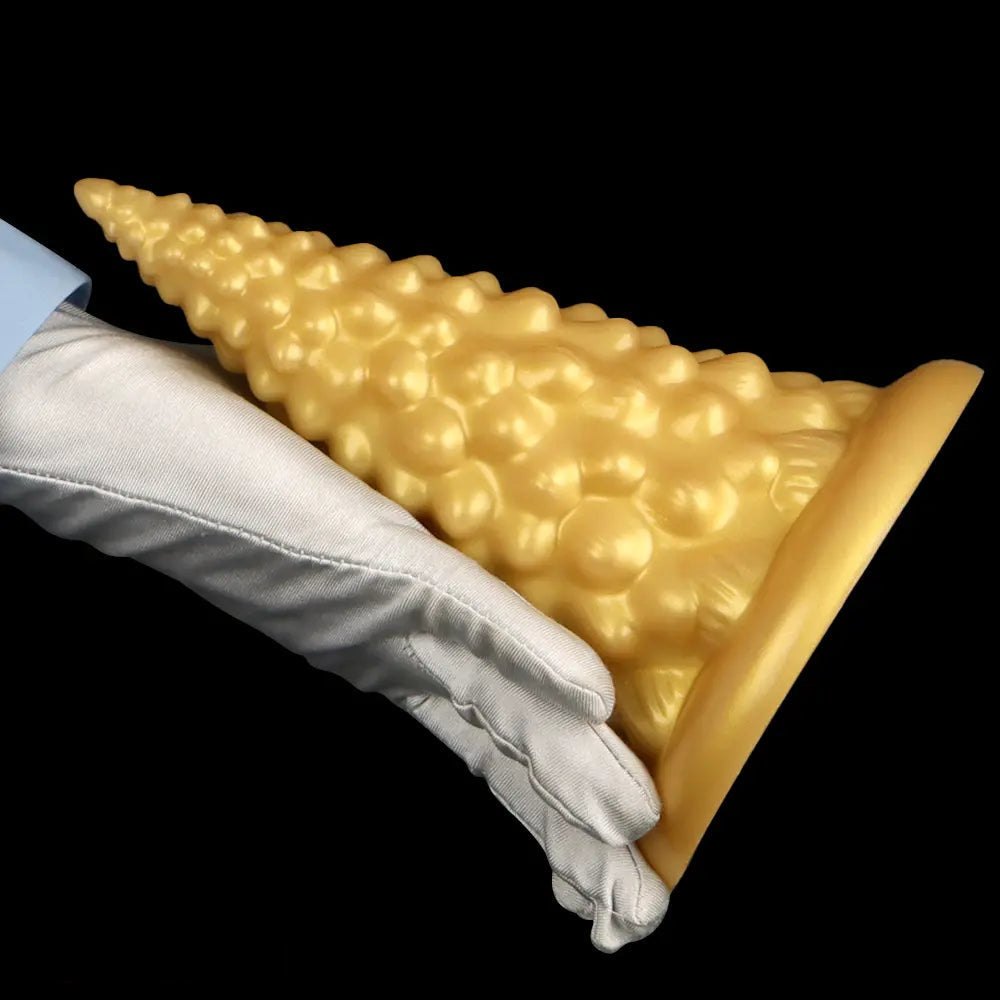 Gold Textured Anal Plug - Silicone Textured Butt Plug