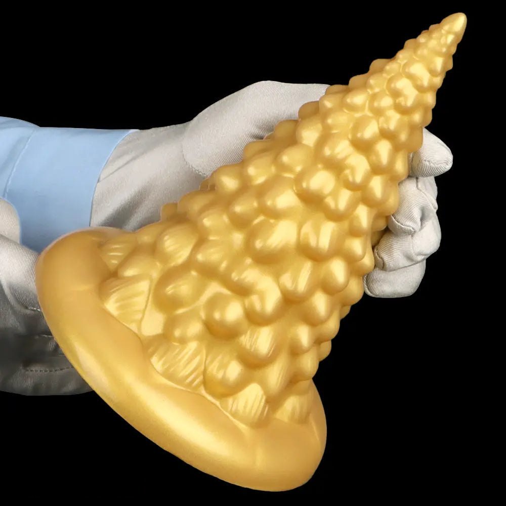 Gold Textured Anal Plug - Silicone Textured Butt Plug