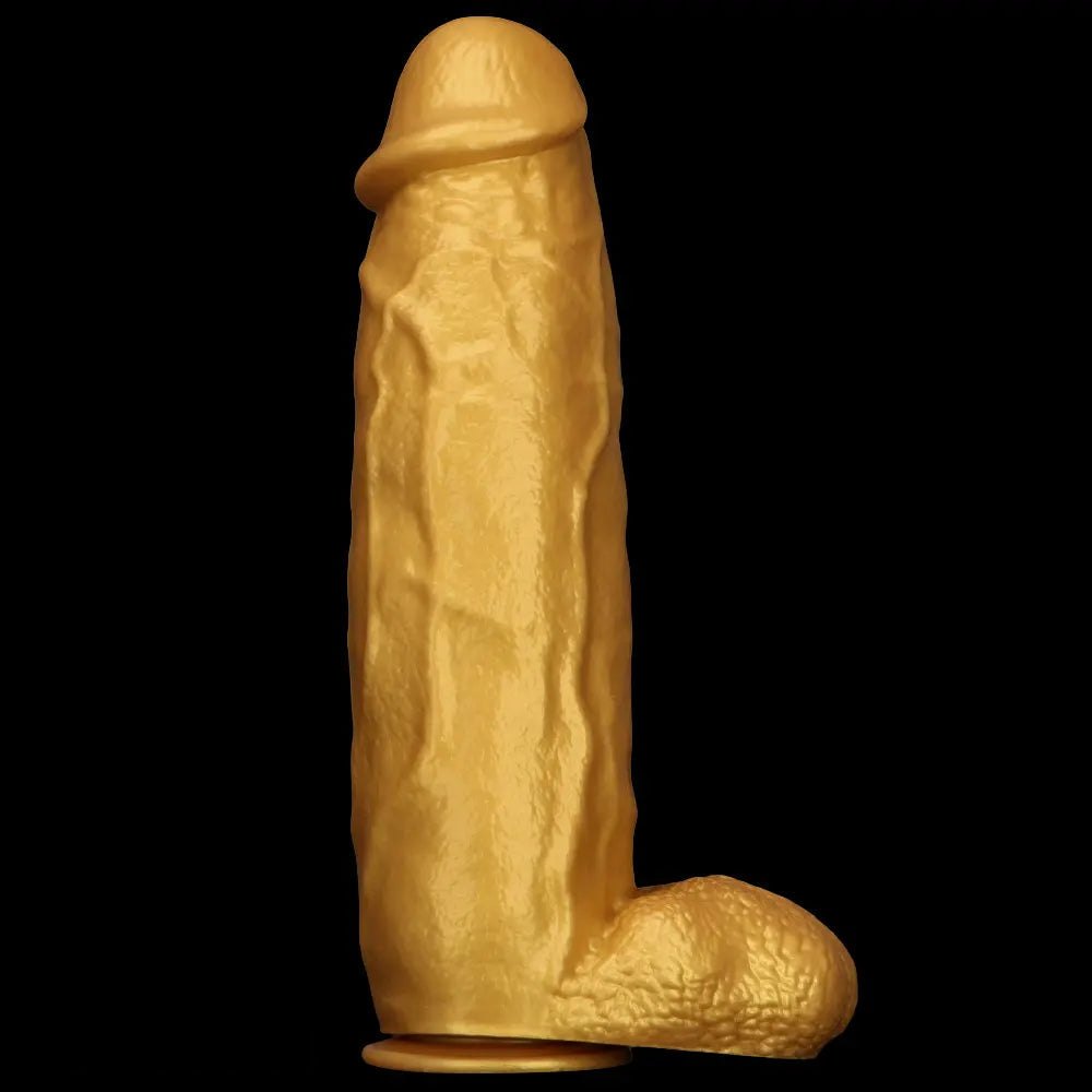 Gold Thick Silicone Dildo 18in - Large Thick Dildo