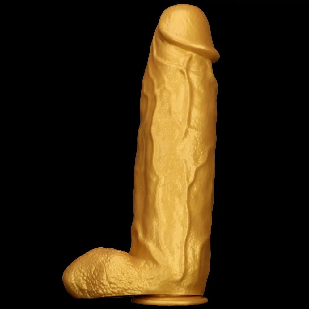 Gold Thick Silicone Dildo 18in - Large Thick Dildo