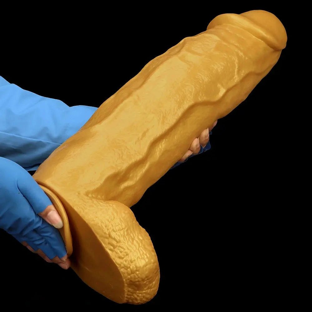 Gold Thick Silicone Dildo 18in - Large Thick Dildo
