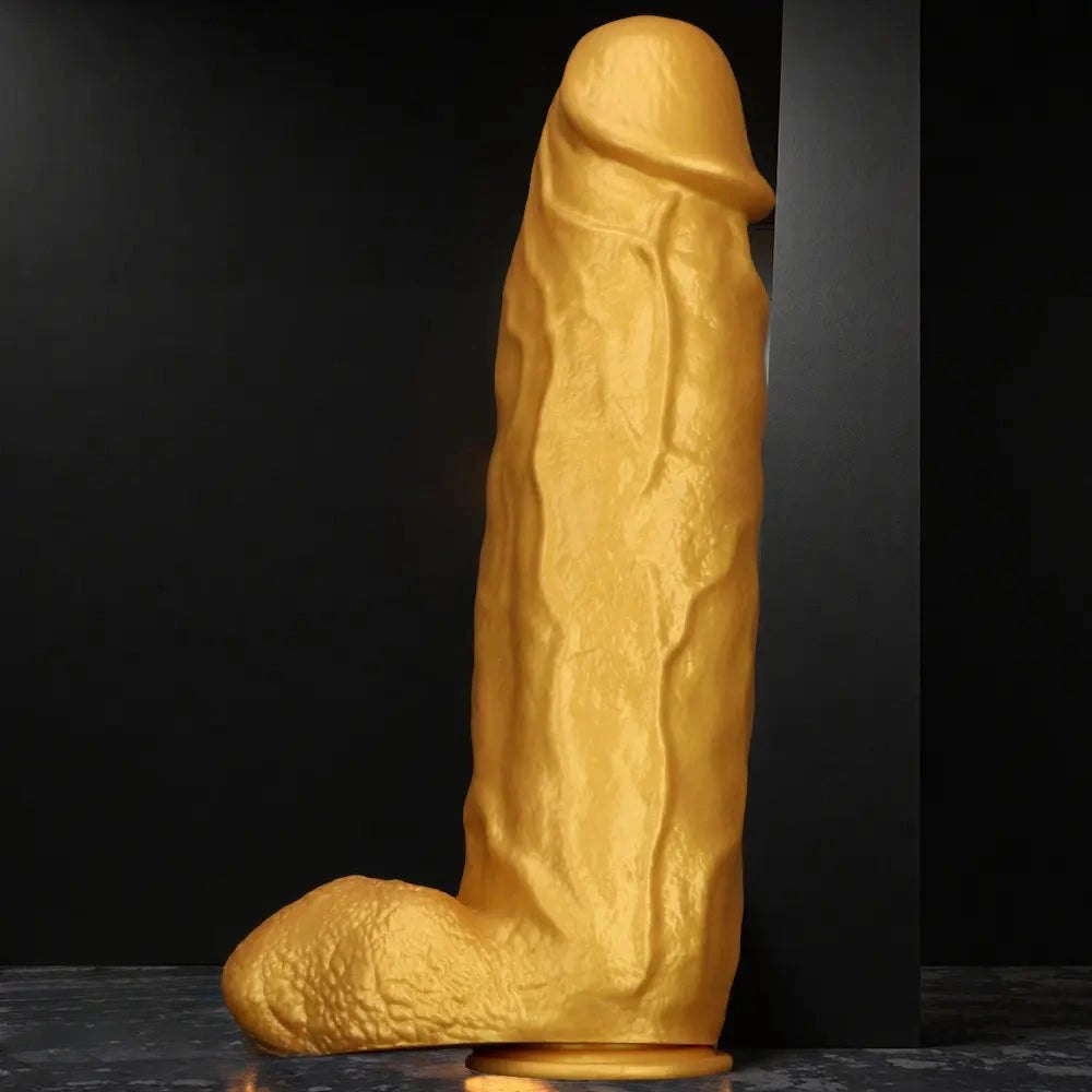 Gold Thick Silicone Dildo 18in - Large Thick Dildo
