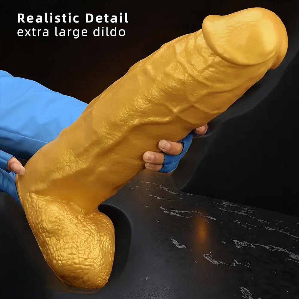 Gold Thick Silicone Dildo 18in - Large Thick Dildo