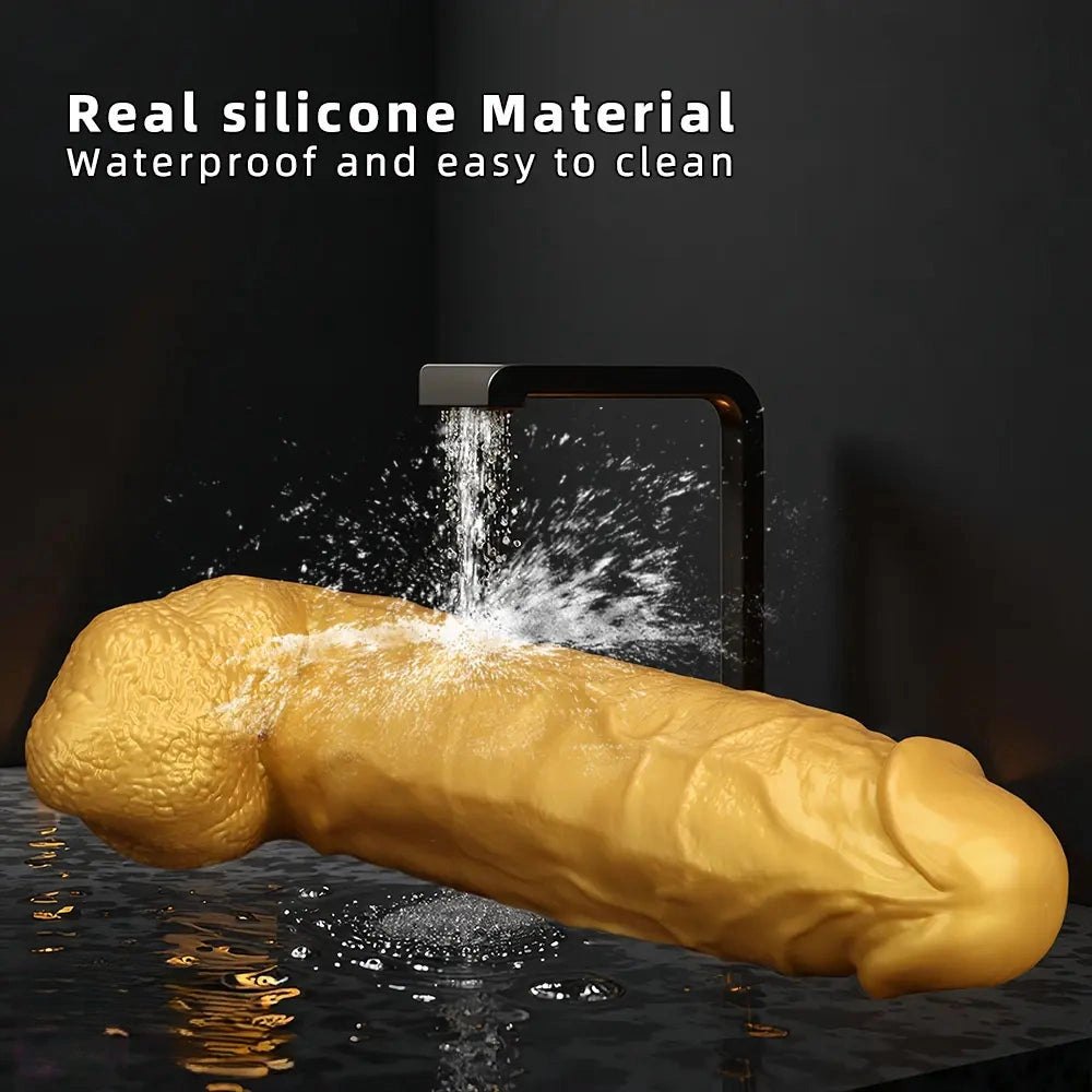 Gold Thick Silicone Dildo 18in - Large Thick Dildo