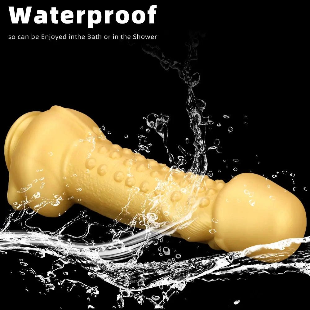 Golden Beard Fantasy Dildo - Gold Silicone Monster Dildo