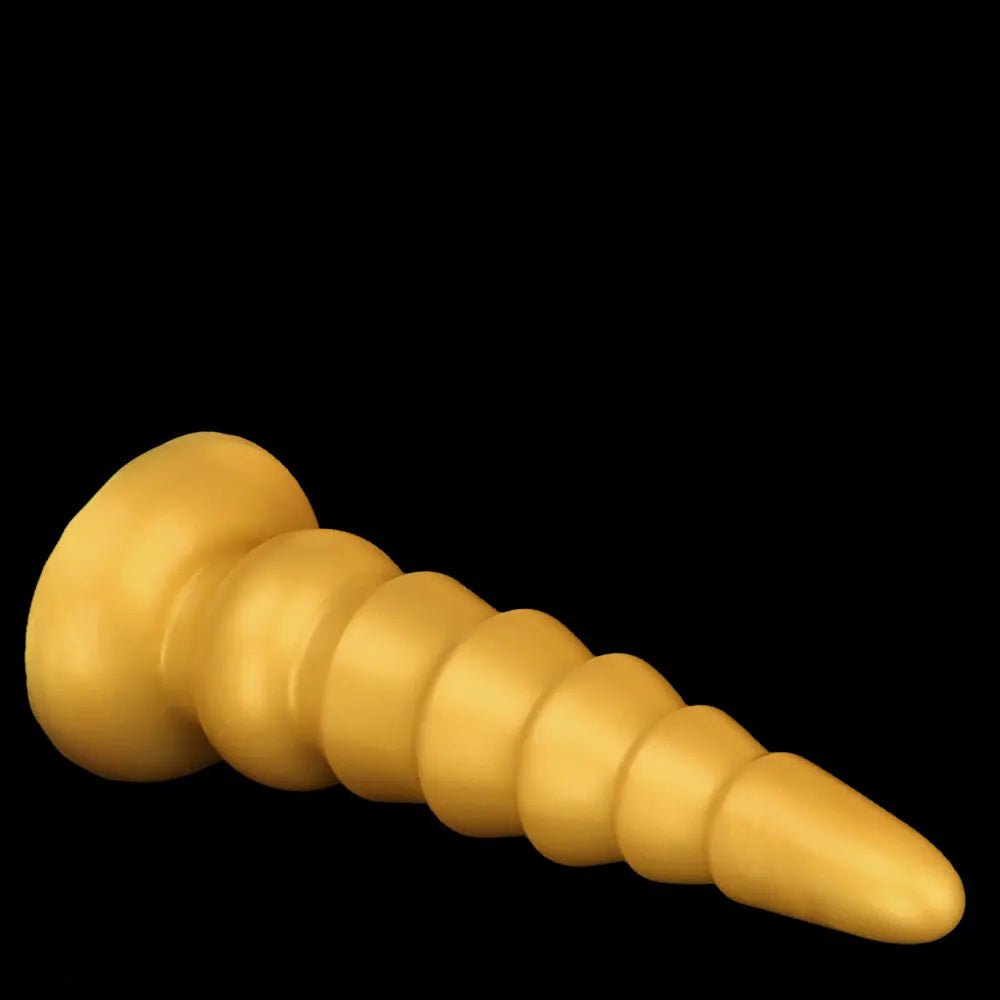 Golden Graduated Anal Plug - Ribbed Silicone Anal Plug