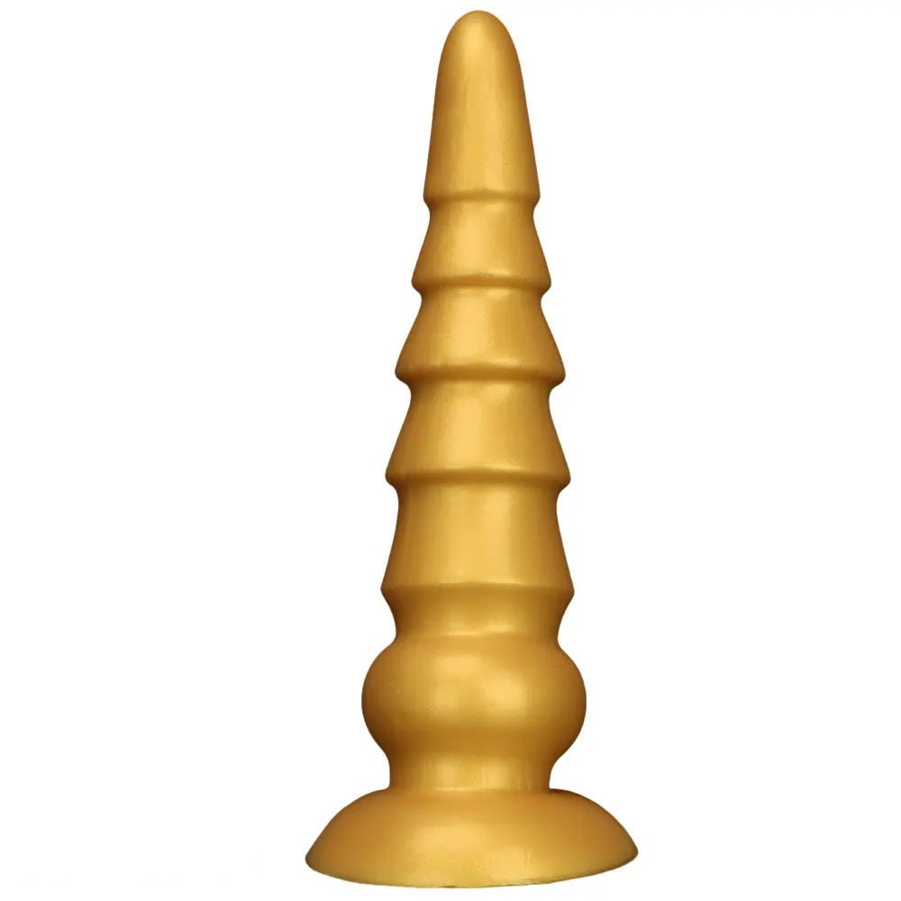 Golden Graduated Anal Plug - Ribbed Silicone Anal Plug