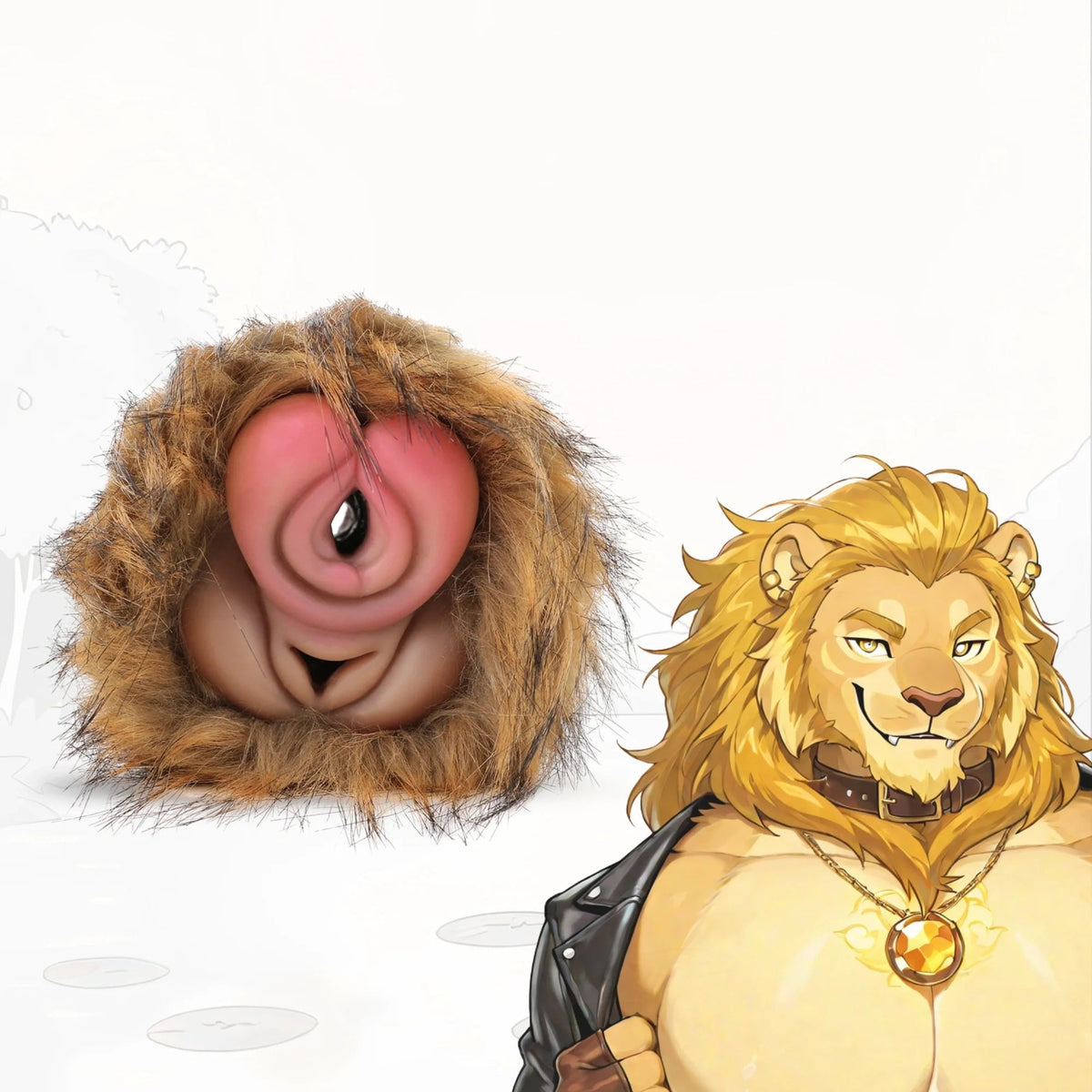 Golden Mane Dual Entry Masturbator - Furry Male Masturbator