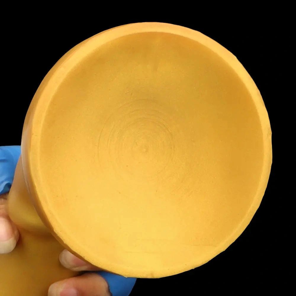 Golden Ribbed Long Dildo - Huge Silicone Dildo