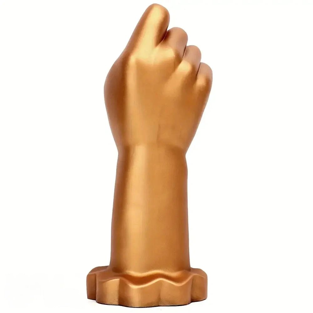 Golden Silicone Fist Dildo 9.4 In - Huge Thick Silicone Dildo
