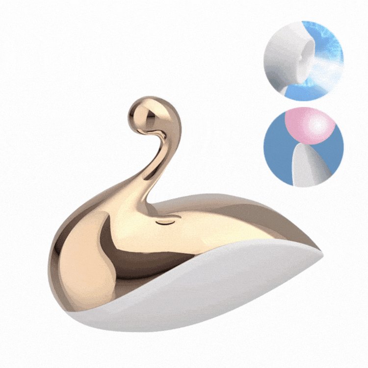 Golden Swan Tongue Suction Vibrator - Silicone Clit Suction Toy