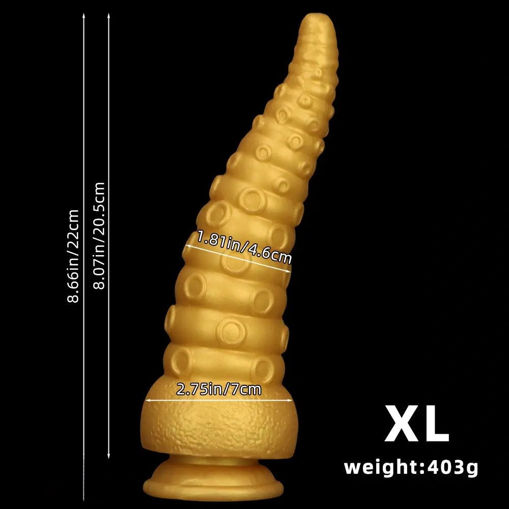Golden Tentacle Fantasy Dildo - Multi-Size Fantasy Dildo