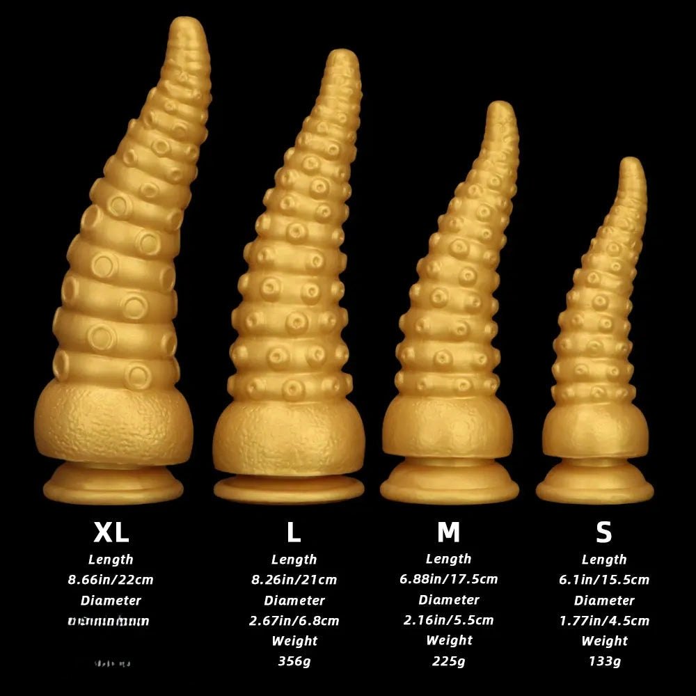 Golden Tentacle Fantasy Dildo - Multi-Size Fantasy Dildo