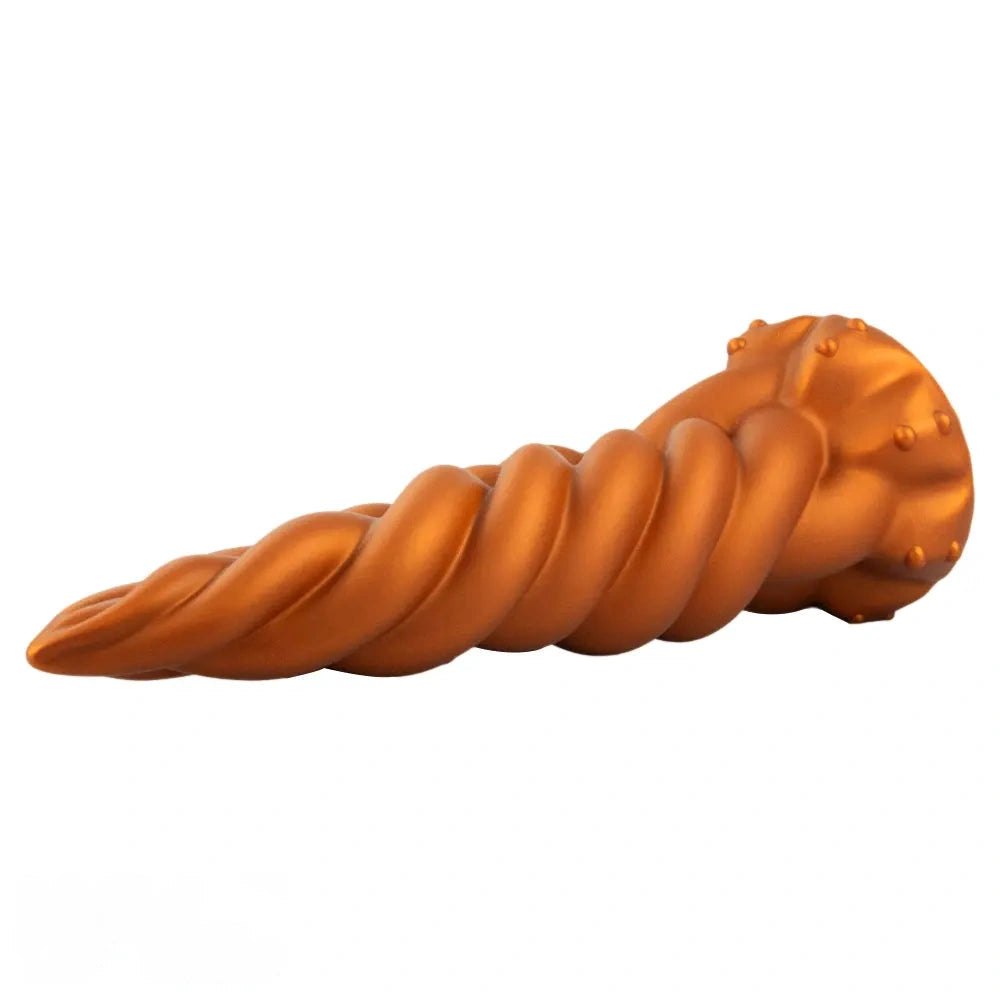 Golden Twist Fantasy Dildo - Silicone Unicorn Horn Dildo