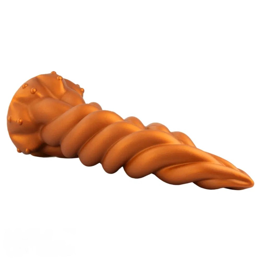 Golden Twist Fantasy Dildo - Silicone Unicorn Horn Dildo