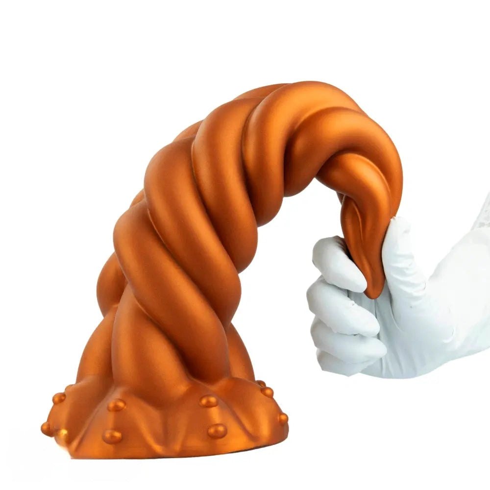 Golden Twist Fantasy Dildo - Silicone Unicorn Horn Dildo