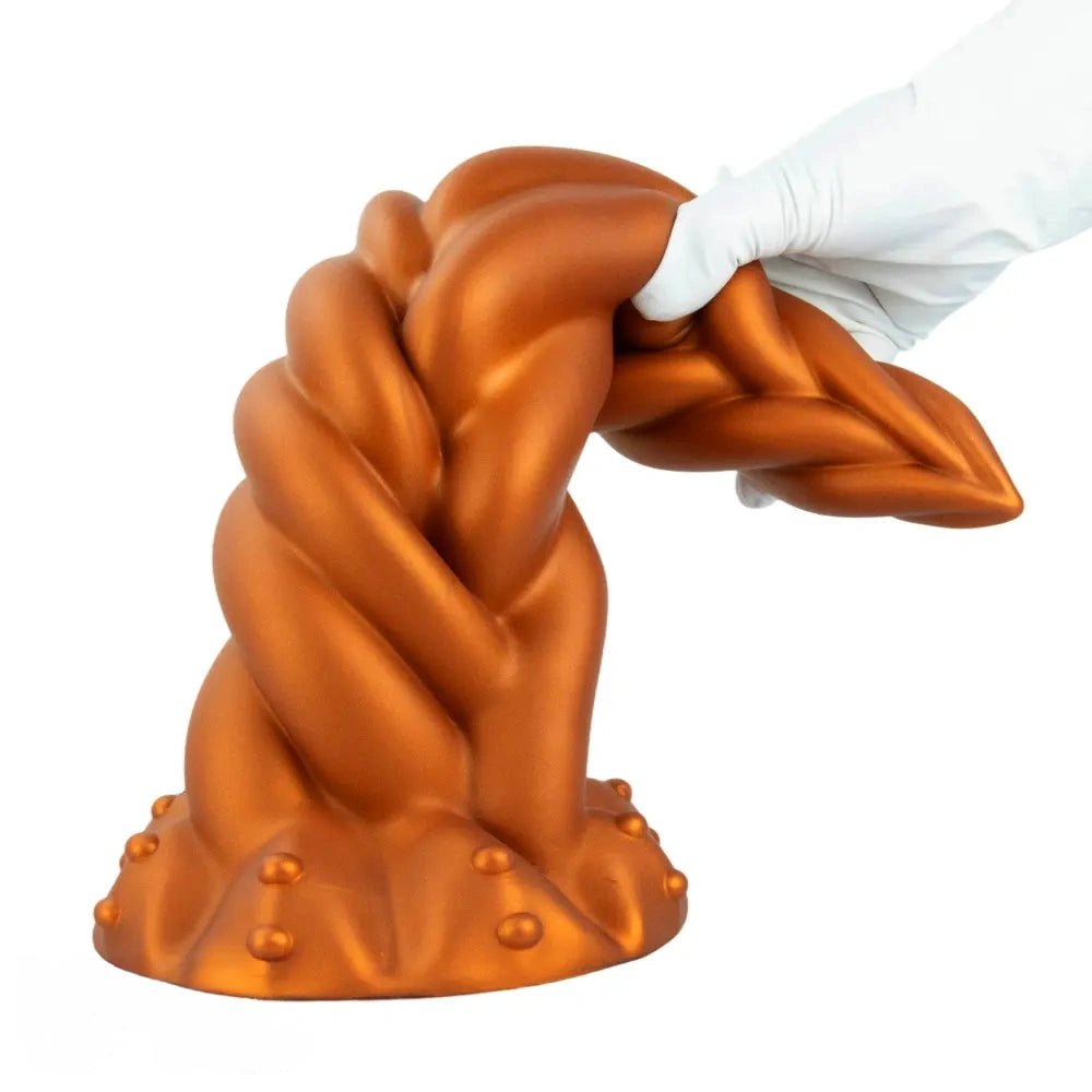 Golden Twist Fantasy Dildo - Silicone Unicorn Horn Dildo