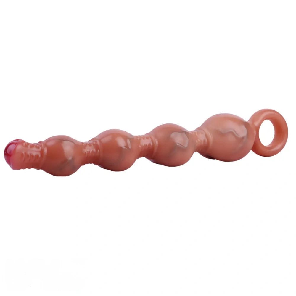 Graduated Anal Beads with Pull Ring - Vibrating Dildo