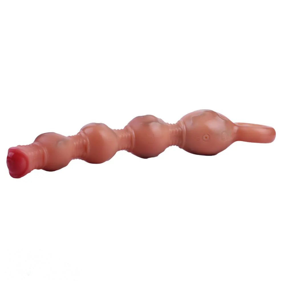 Graduated Anal Beads with Pull Ring - Vibrating Dildo