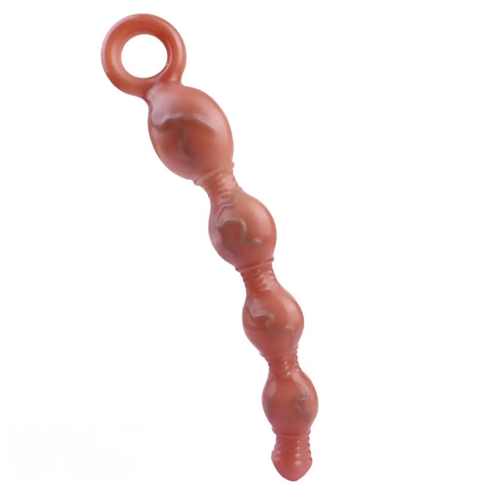 Graduated Anal Beads with Pull Ring - Vibrating Dildo