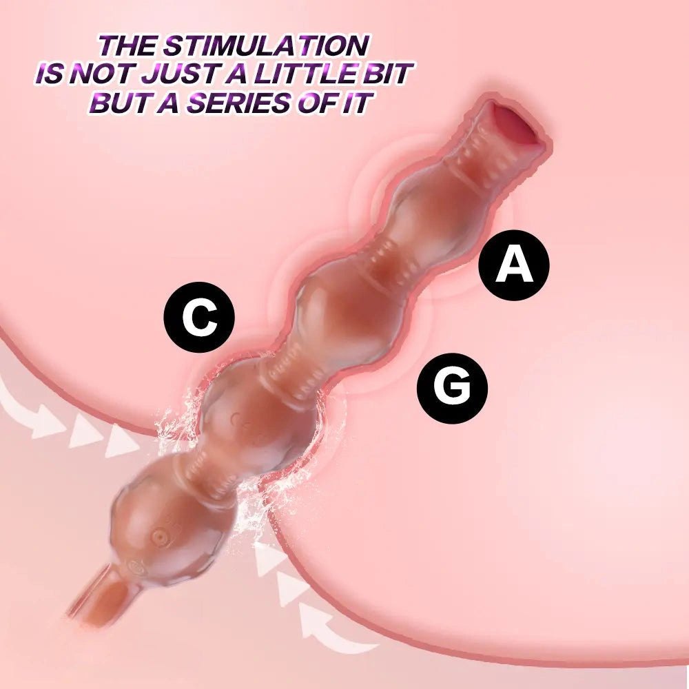 Graduated Anal Beads with Pull Ring - Vibrating Dildo