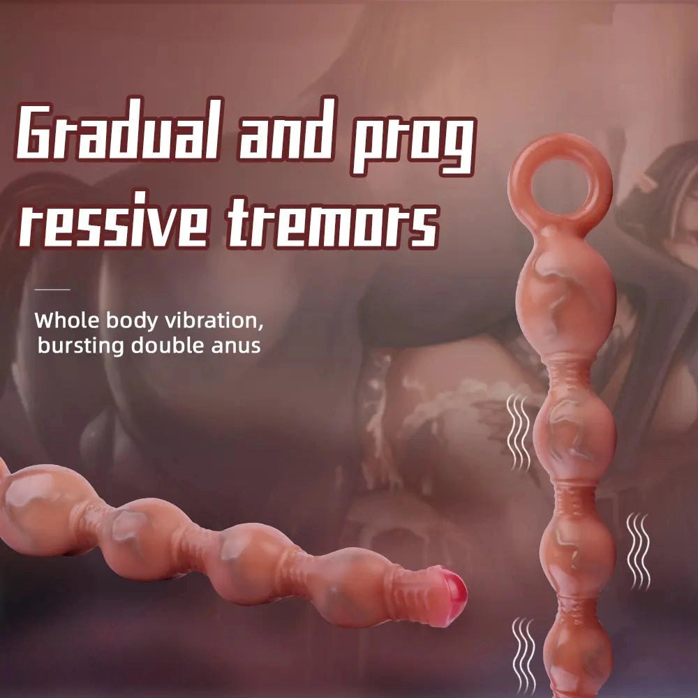 Graduated Anal Beads with Pull Ring - Vibrating Dildo