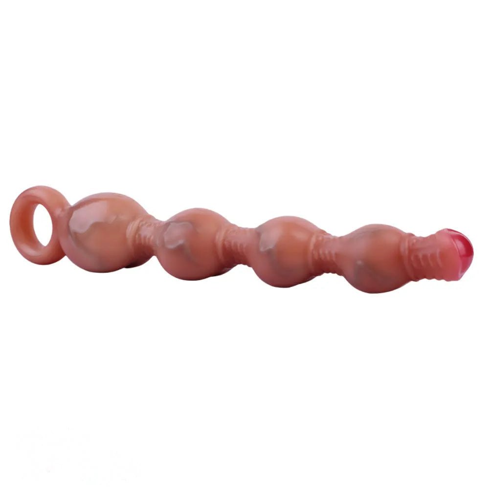 Graduated Anal Beads with Pull Ring - Vibrating Dildo