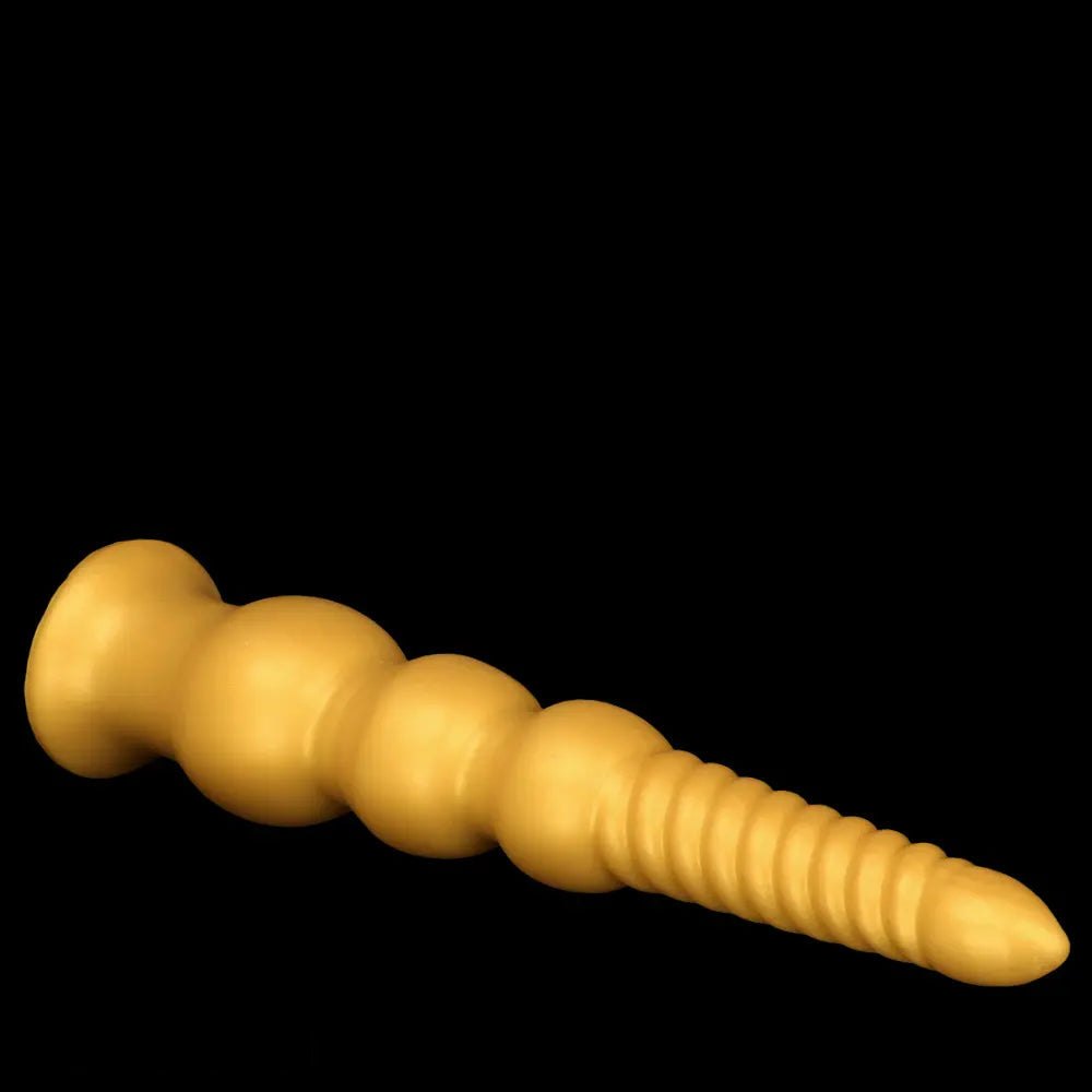 Graduated Gold Anal Dildo - Tapered Ribbed Anal Dildo