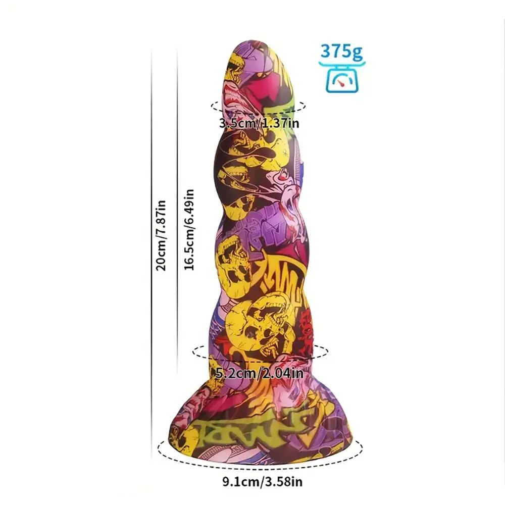 Graffiti Twist Fantasy Dildo - Colorful Dragon Dildo Design
