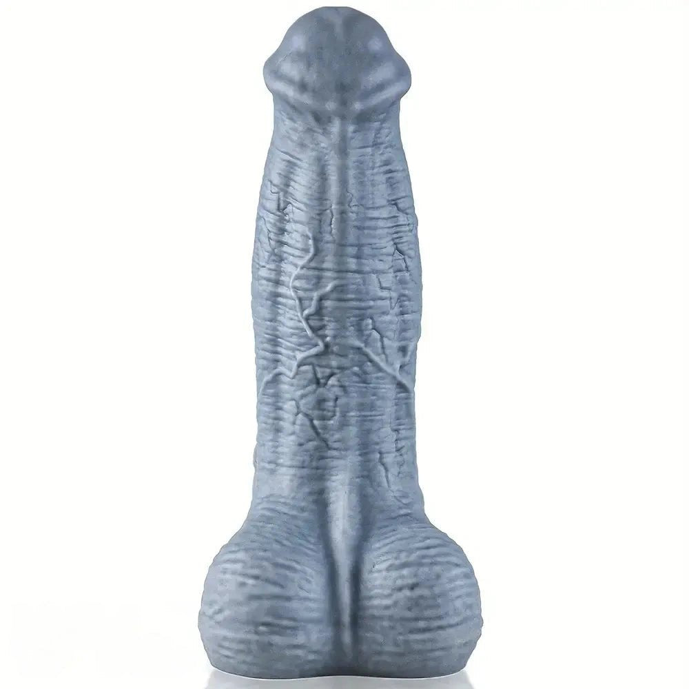 11in Gray Silicone Realistic Dildo - Thick Insertable Dildo