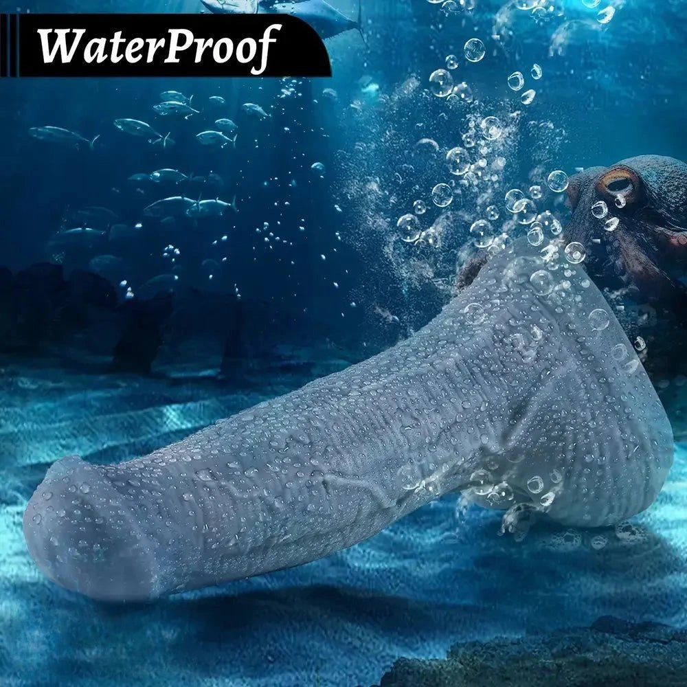 11in Gray Silicone Realistic Dildo - Thick Insertable Dildo